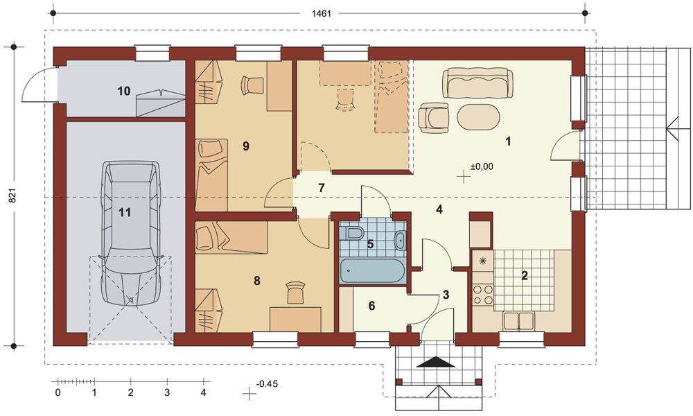 Parter projektu D 85 JAROSŁAW murowany(duplikat)