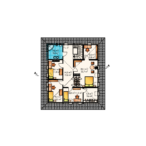 Poddasze projektu Eryk - murowana – ceramika