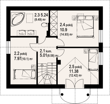 Poddasze projektu grabie średnie 9