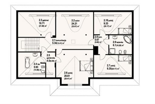 Poddasze projektu DUPLIKAT Chmielniki dw 19