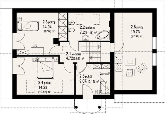 Poddasze projektu dąbrówka