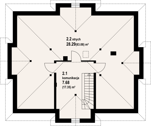 Poddasze projektu gruszów
