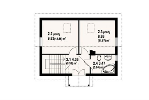 Poddasze projektu Gródek drewniany