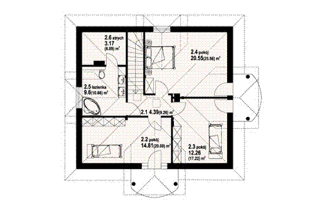Poddasze projektu Borków 2