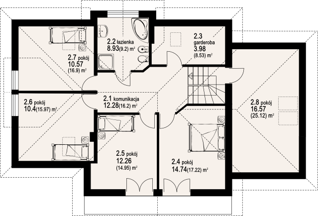 Poddasze projektu sławków + garaż