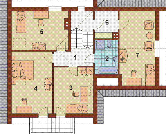 Poddasze projektu Strumyk C z garażem