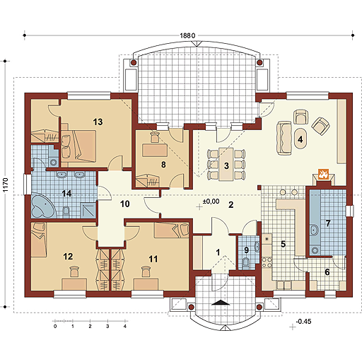 Parter projektu Bogna bez garażu