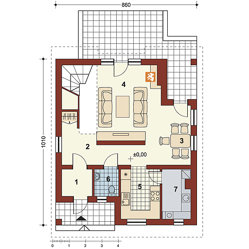 Parter projektu Antek bez garażu