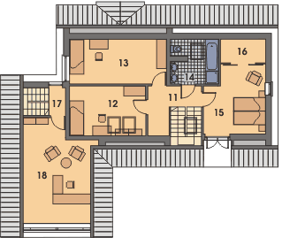 Poddasze projektu WM 09 Skowronek etap II elewacja klinkierowa