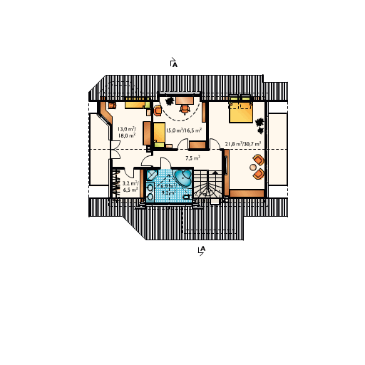Poddasze projektu Turmalin Feluś - szkielet drewniany prefabryk.