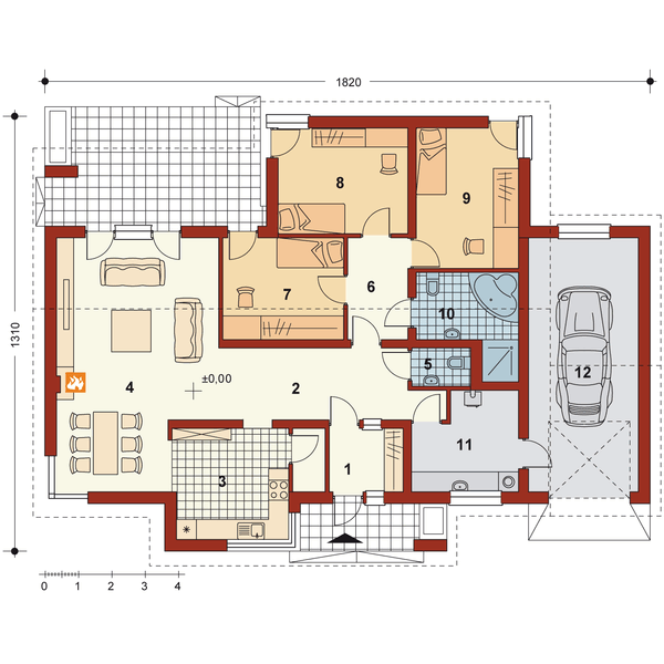 Parter projektu Alex z garażem