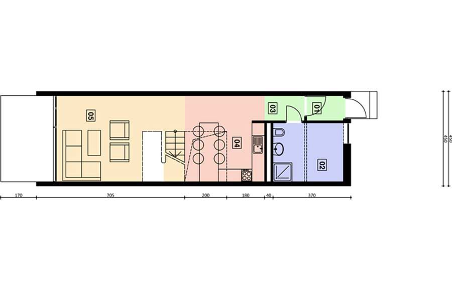 Parter projektu PS-LR-50-20 TERRACE HOUSE LONGER SZEREGÓWKA
