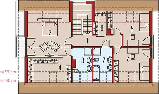 Poddasze projektu E6 ECONOMIC (wersja A)