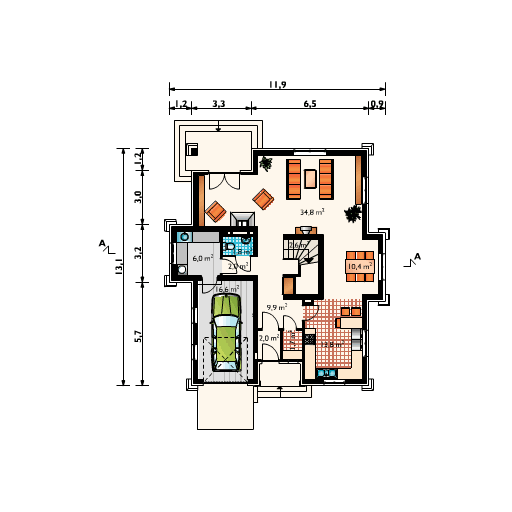 Parter projektu Gawęda - murowana - ceramika