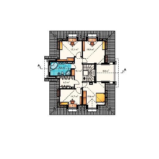 Poddasze projektu Gawęda - murowana - ceramika