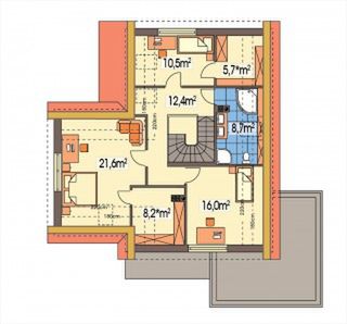 Poddasze projektu ALEKSANDRA KLASYK wariant B poszerzona (duplikat)