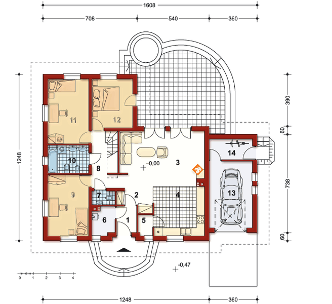 Parter projektu PEGAZ wersja z garażem