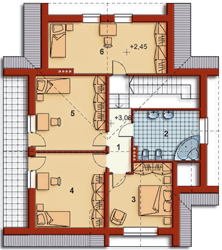 Poddasze projektu DOM PRZY TRZYKROTEK - stary