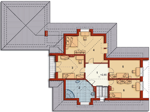 Poddasze projektu DOM PRZY NASTURCJOWEJ - stary