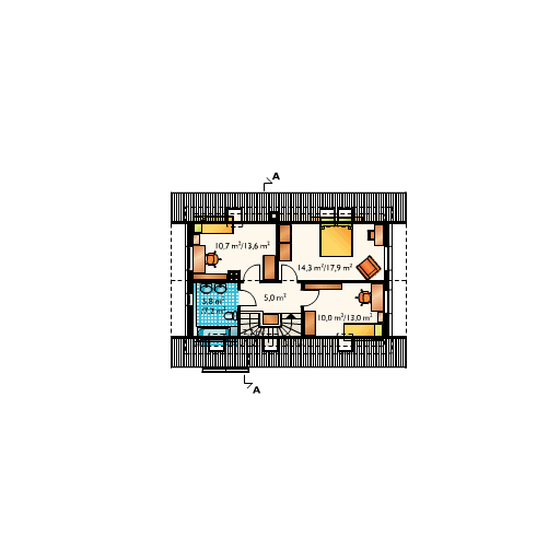 Poddasze projektu Fretka - murowana – ceramika