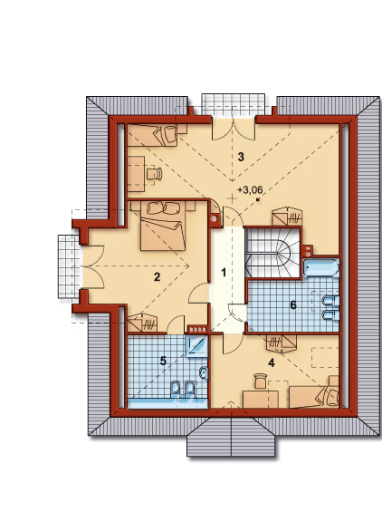 Poddasze projektu Domek Bukowy