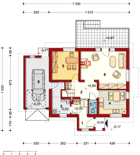 Parter projektu BŁAWATEK wersja z garażem