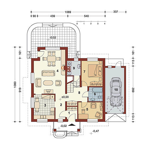 Parter projektu Lubczyk z garażem