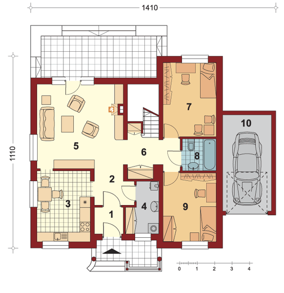 Parter projektu Storczyk z garażem