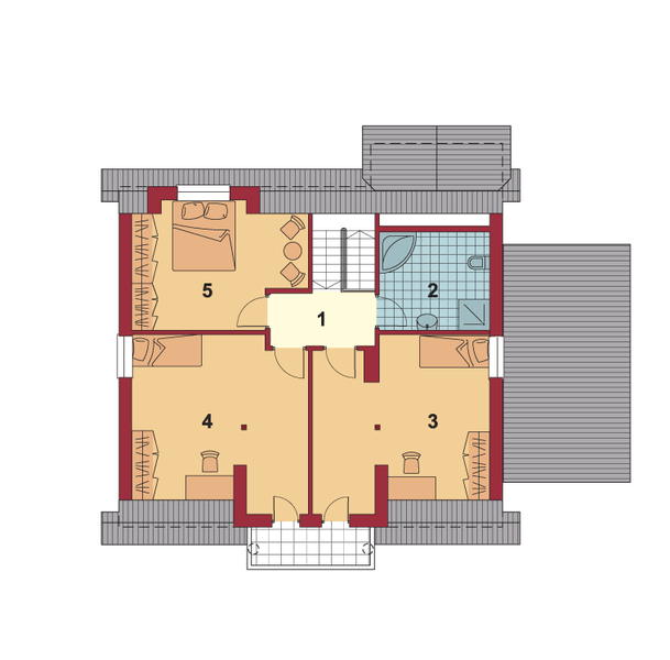 Poddasze projektu Storczyk z garażem