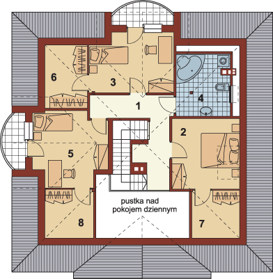 Poddasze projektu Dorotka bez garażu