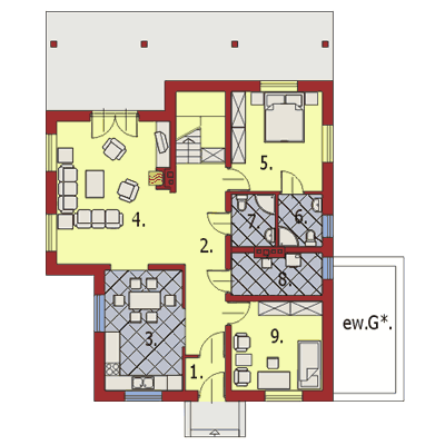 Parter projektu Łucja z garażem