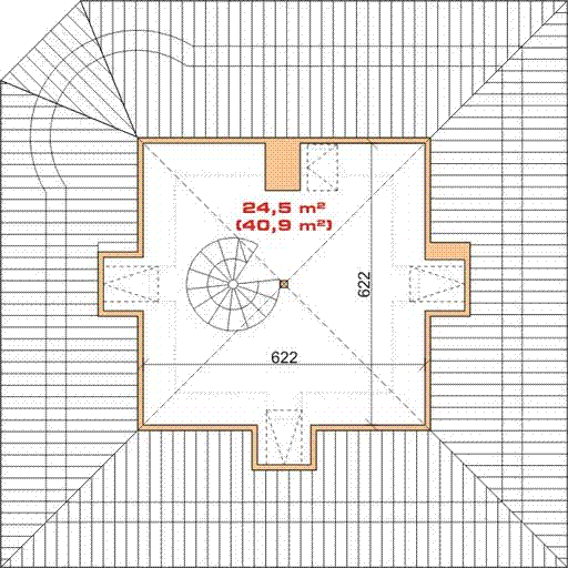 Poddasze projektu Dom przy Morelowej