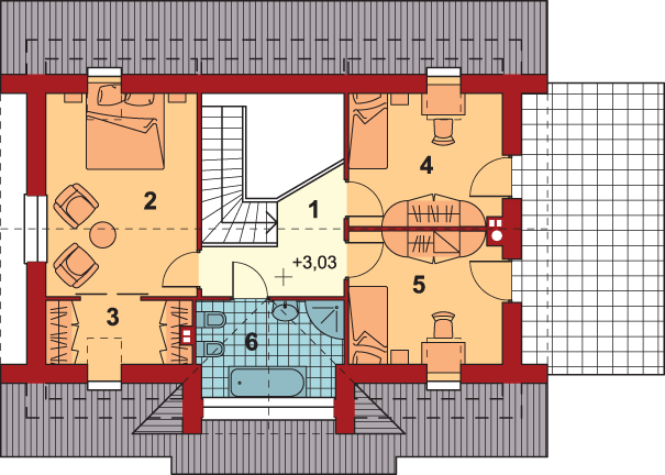 Poddasze projektu Dom Ciepły P160