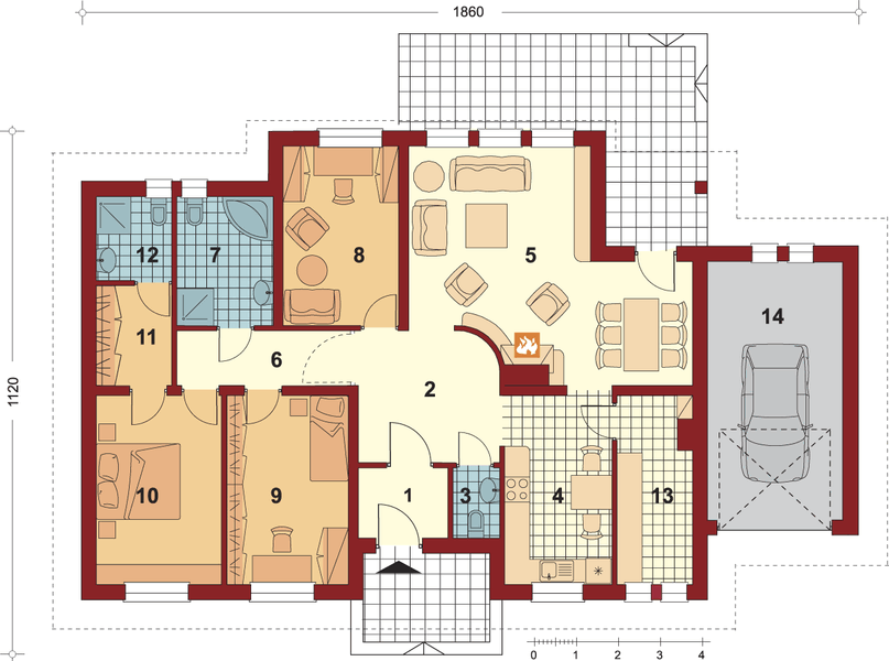 Parter projektu Emil z garażem