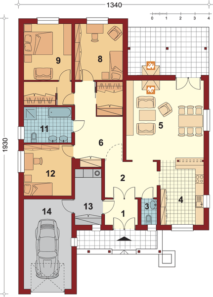 Parter projektu Lenka z garażem