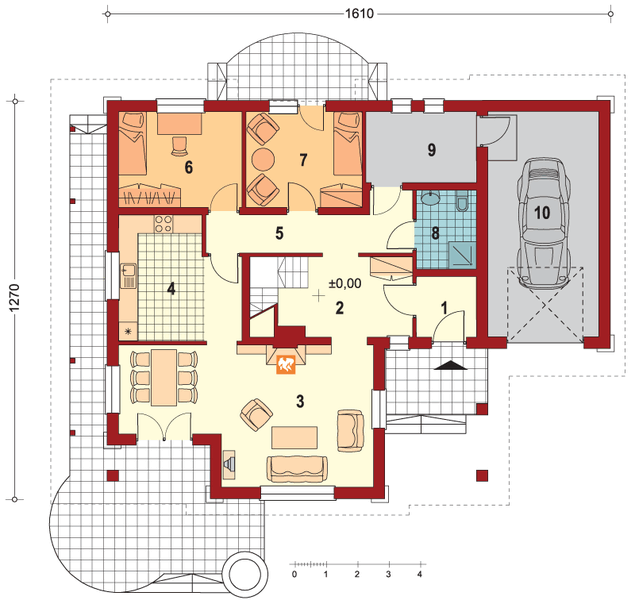 Parter projektu Dorotka II z garażem