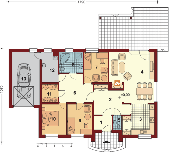 Parter projektu Natasza z garażem