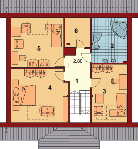 Poddasze projektu Słowik bez garażu