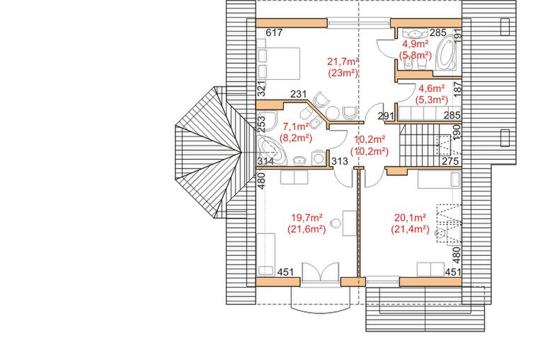Poddasze projektu Dom przy Pastelowej - stary II