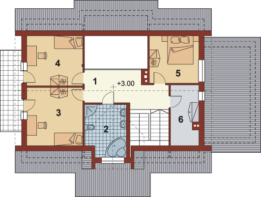 Poddasze projektu Benita z garażem