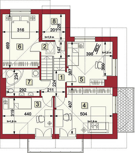 Poddasze projektu Cassano II