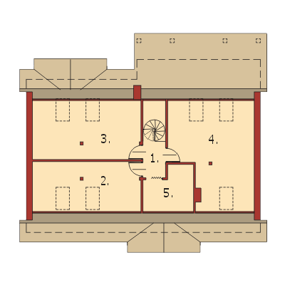 Poddasze projektu Zosia wersja B z garażem