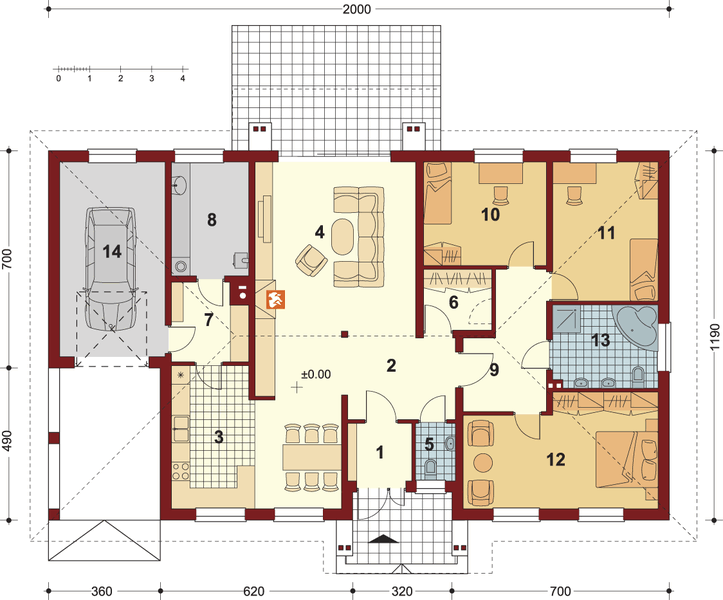 Parter projektu Hania z garażem