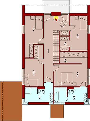 Piętro 1 projektu Bartek (z wiatą)