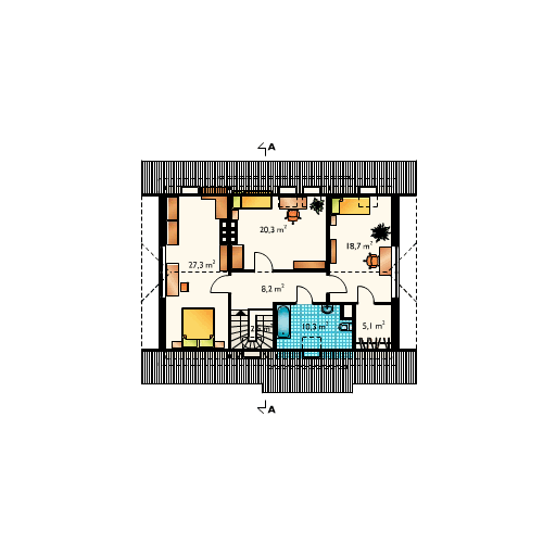 Poddasze projektu Hugo - murowana – beton komórkowy