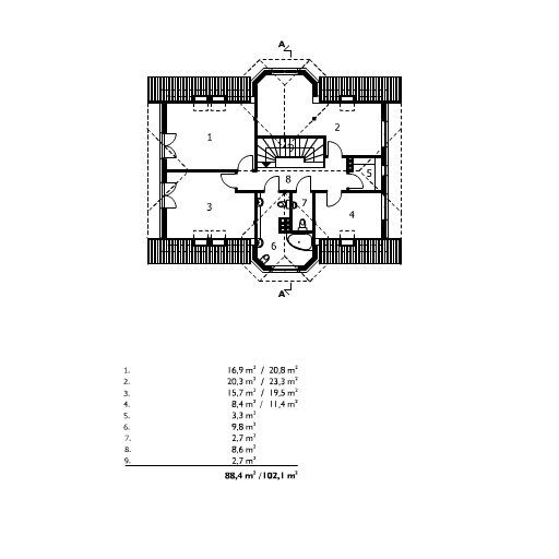 Poddasze projektu Dębosz