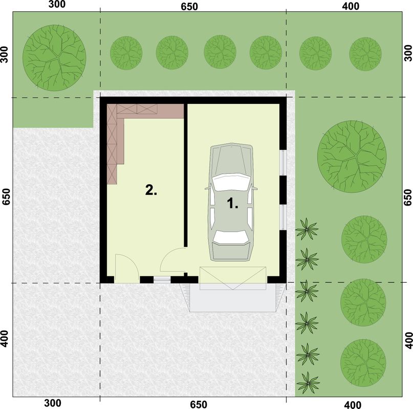 Projekt Domu G73b Szkielet Drewniany Projekt Garazu Jednostanowiskowego Z Pomieszczeniem Gospodarczym 35 81 M Koszt Budowy Extradom